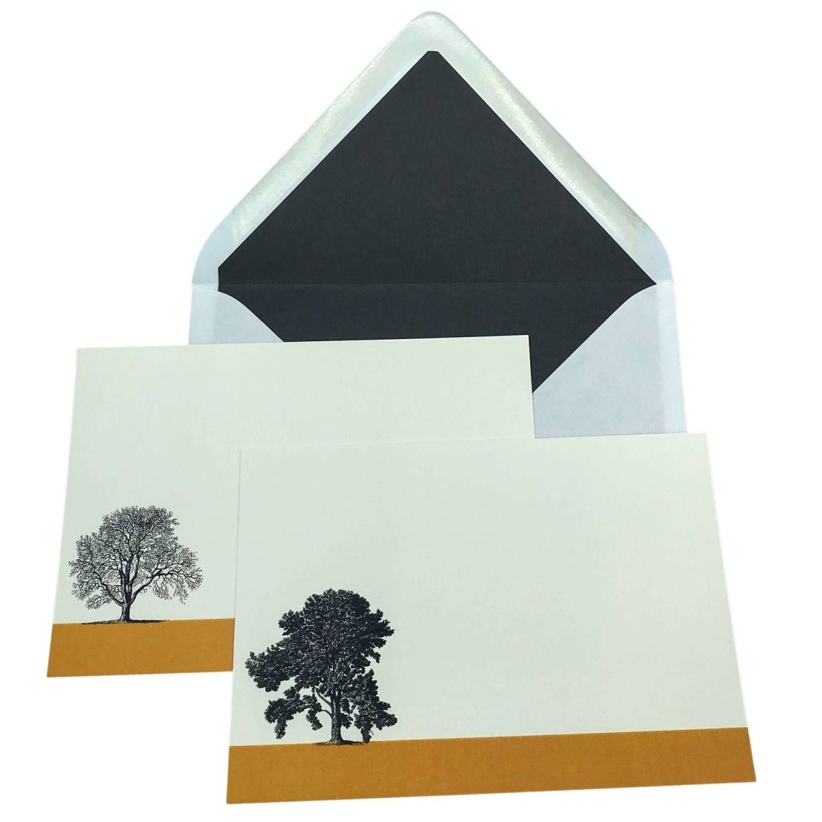 Condover Headlands Notecard Set with Lined Envelopes - Mustard and Gray Ltd