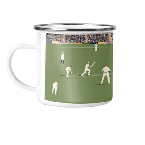 Cricket "The Test" Enamel Mug - Mustard and Gray Ltd