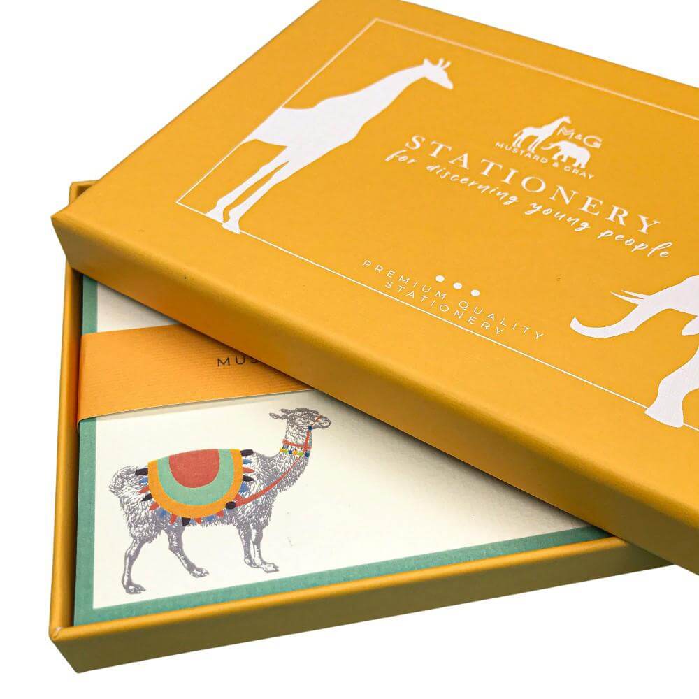 Dapper Alpaca Notecard Set - Mustard and Gray Ltd