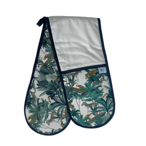 Darwin's Menagerie Ecru Double Oven Glove - Mustard and Gray Ltd