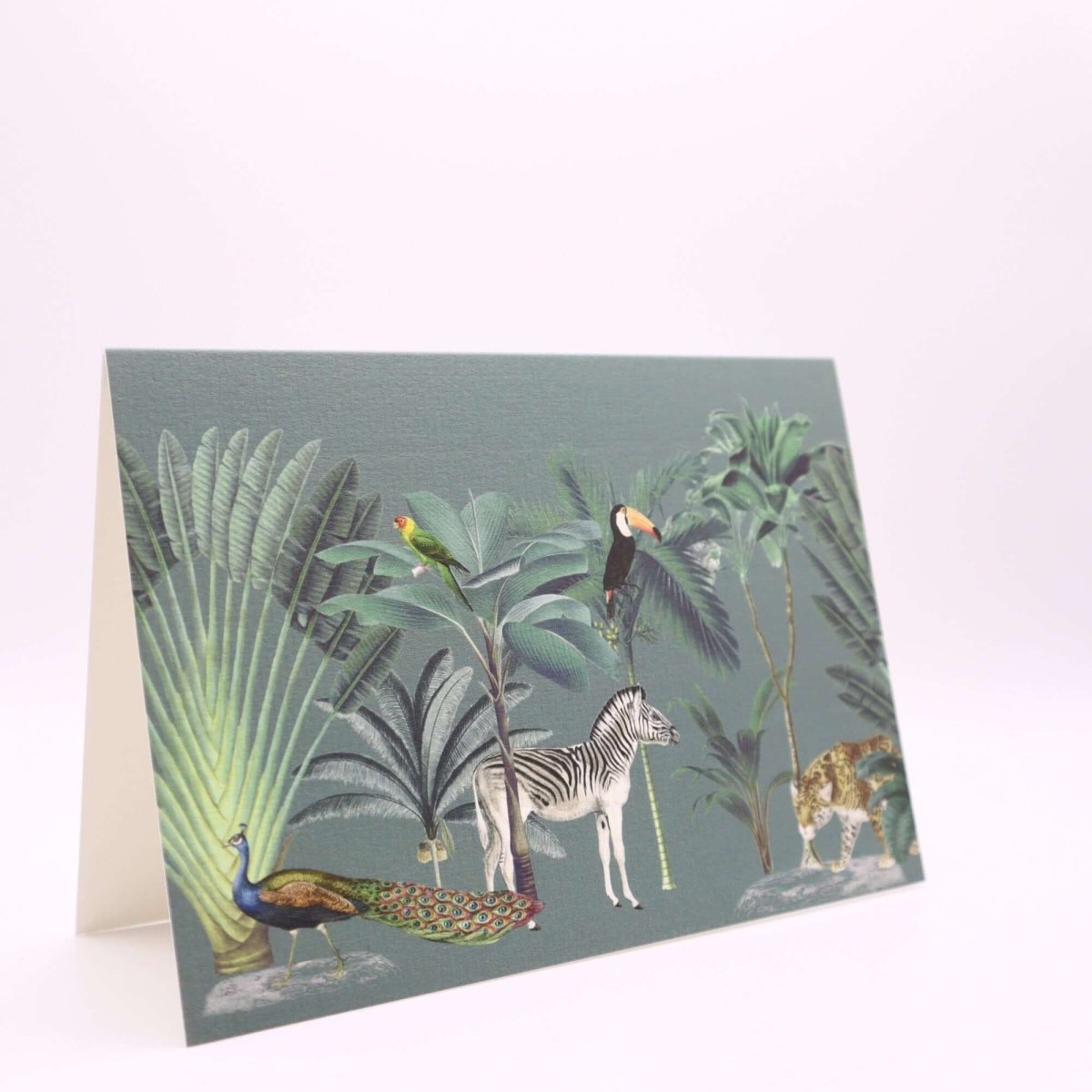 Darwin's Menagerie Green Greetings Card - Mustard and Gray Ltd