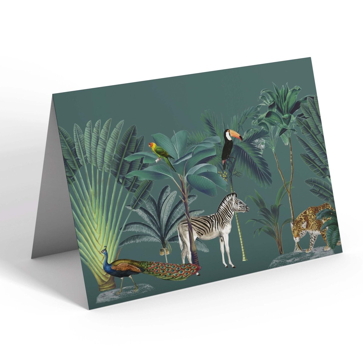 Darwin's Menagerie Green Greetings Card - Mustard and Gray Ltd