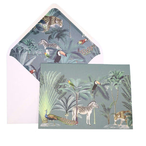 Darwin's Menagerie Green Greetings Card - Mustard and Gray Ltd