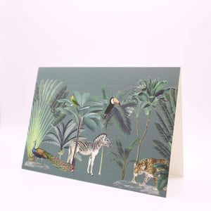 Darwin's Menagerie Green Greetings Card - Mustard and Gray Ltd