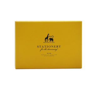 Darwin's Menagerie "Placid Zebra" Notecard Set with Laid Envelopes - Mustard and Gray Ltd