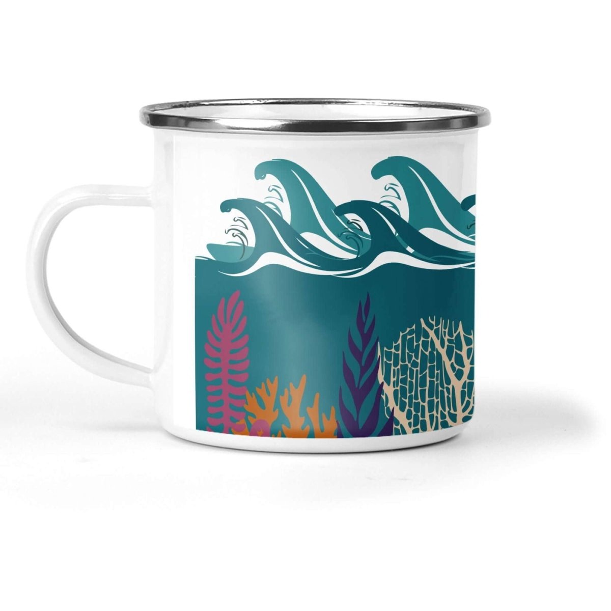 Deep Blue Sea Day Enamel Mug - Mustard and Gray Ltd