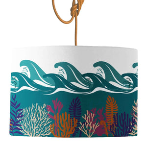 Deep Blue Sea Day Lamp Shade - Mustard and Gray Ltd