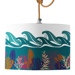 Deep Blue Sea Day Lamp Shade - Mustard and Gray Ltd