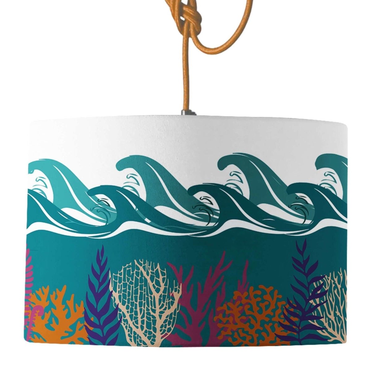 Deep Blue Sea Day Lamp Shade - Mustard and Gray Ltd