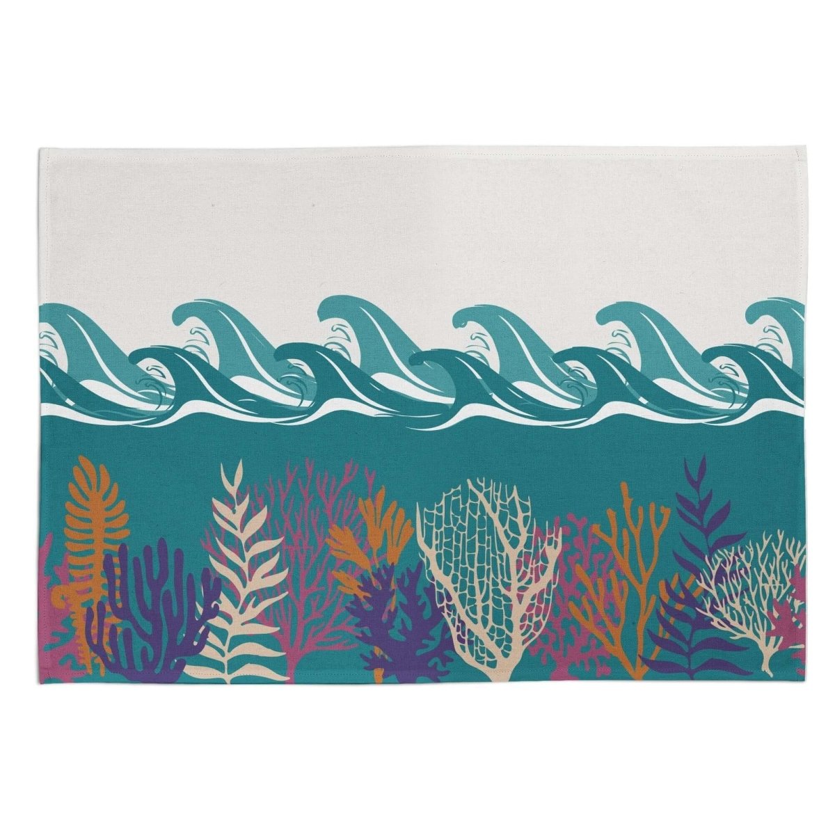 Deep Blue Sea "Day" Tea Towel - Mustard and Gray Ltd