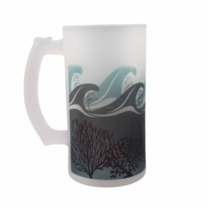 Deep Blue Sea Frosted Beer Stein - Mustard and Gray Ltd