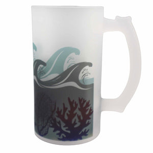 Deep Blue Sea Frosted Beer Stein - Mustard and Gray Ltd