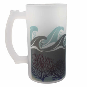 Deep Blue Sea Frosted Beer Stein - Mustard and Gray Ltd