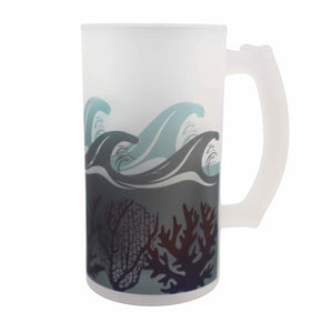 Deep Blue Sea Frosted Beer Stein - Mustard and Gray Ltd