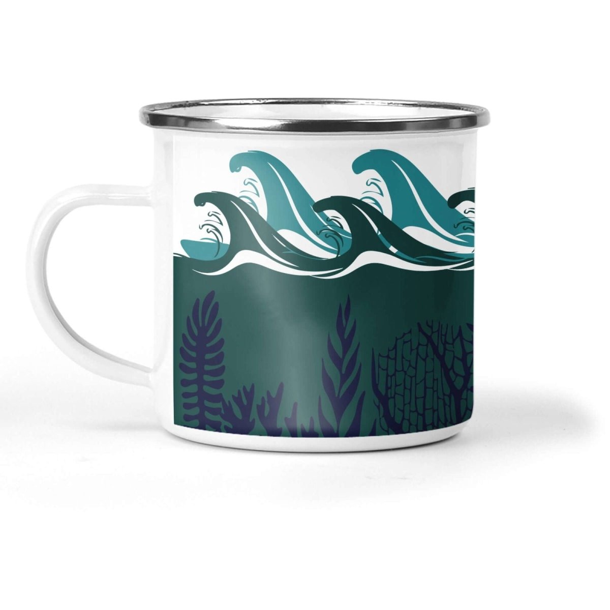 Deep Blue Sea Night Enamel Mug - Mustard and Gray Ltd