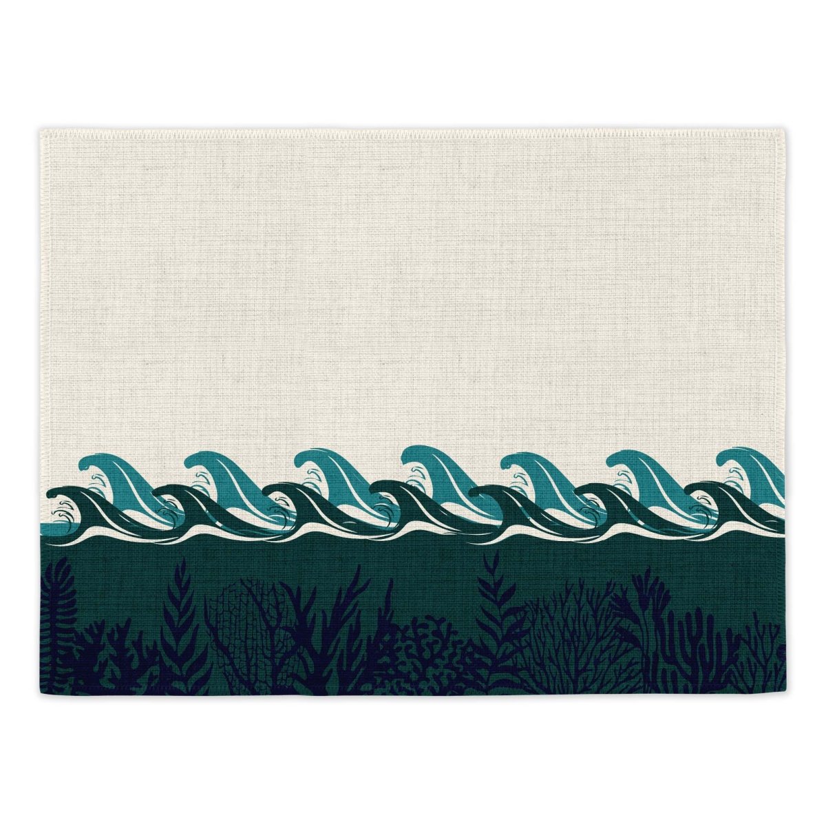 Deep Blue Sea Night Placemats (Set of Four) - Mustard and Gray Ltd