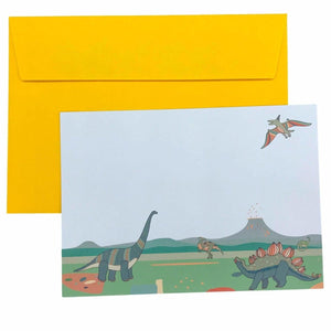 Dinosaur Notecard Set - Mustard and Gray Ltd