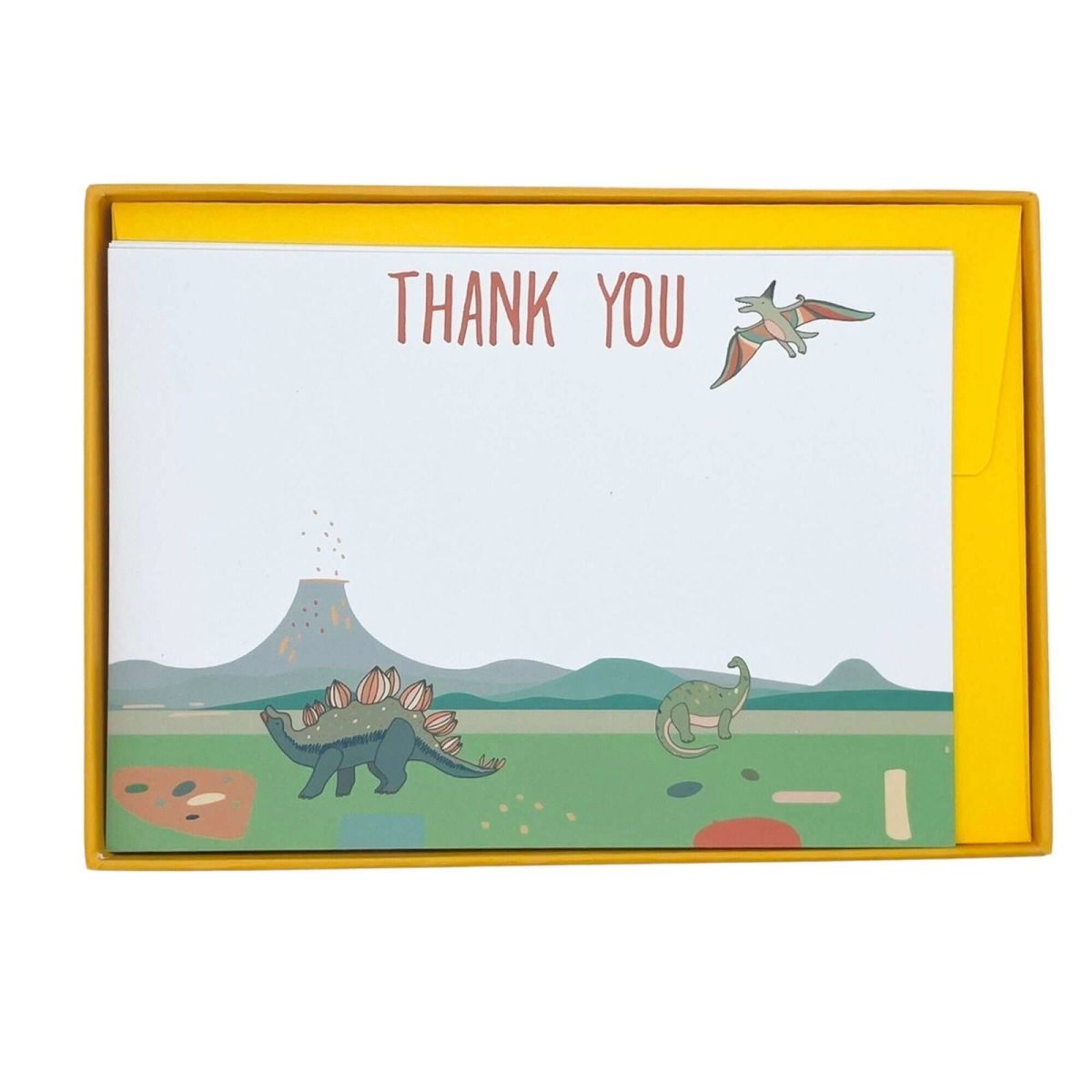 Dinosaur Thank You Notecard Set - Mustard and Gray Ltd