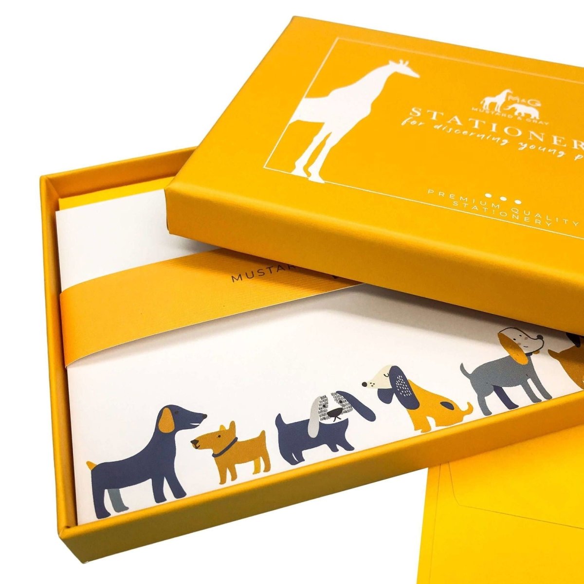 Dogs Notecard Set - Mustard and Gray Ltd