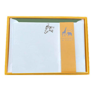 Donkey Notecard Set with Lined Envelopes - Mustard and Gray Ltd