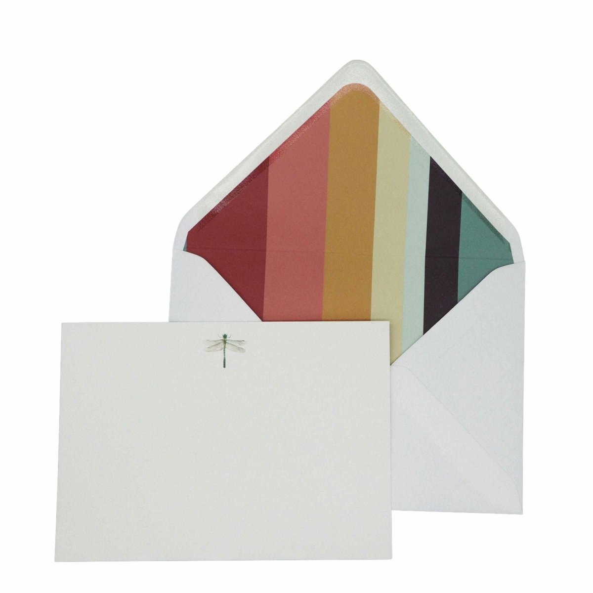 Dragon Fly Notecard Set with Lined Envelopes - Mustard and Gray Ltd