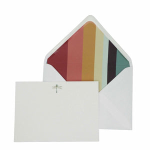 Dragon Fly Notecard Set with Lined Envelopes - Mustard and Gray Ltd