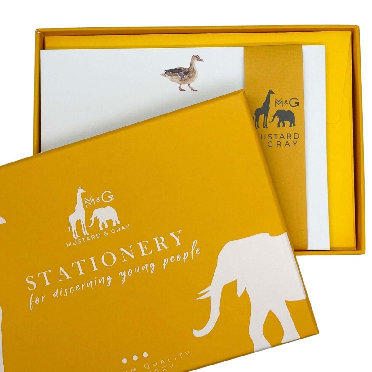 Duck Notecard Set - Mustard and Gray Ltd