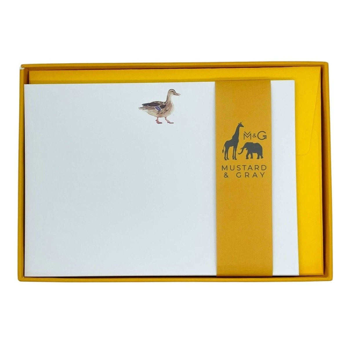 Duck Notecard Set - Mustard and Gray Ltd