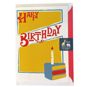 Epoch Happy Birthday Card "The Cake" - Mustard and Gray Ltd