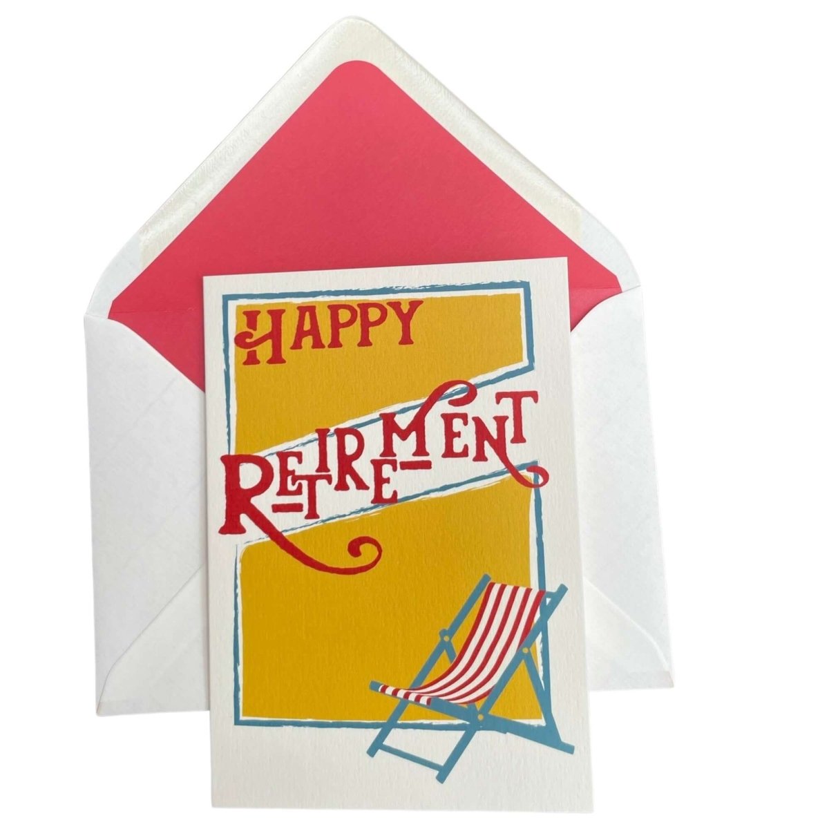 Epoch Happy Retirement Card "The Deck Chair" - Mustard and Gray Ltd