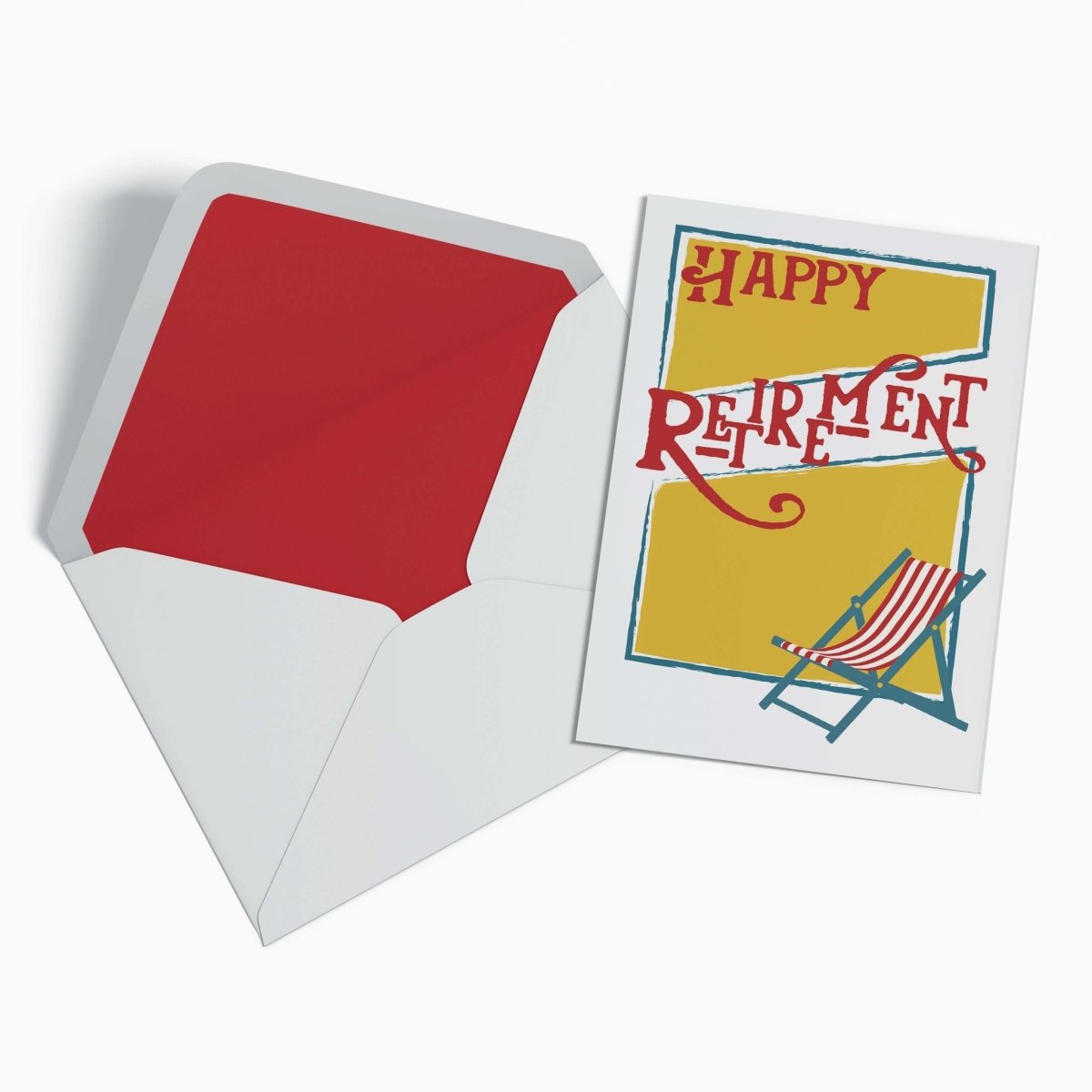 Epoch Happy Retirement Card "The Deck Chair" - Mustard and Gray Ltd