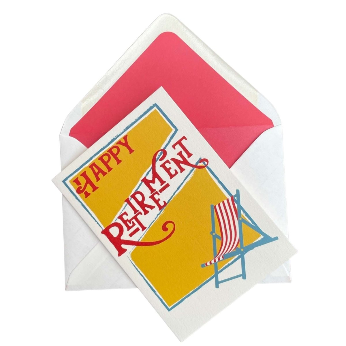 Epoch Happy Retirement Card "The Deck Chair" - Mustard and Gray Ltd