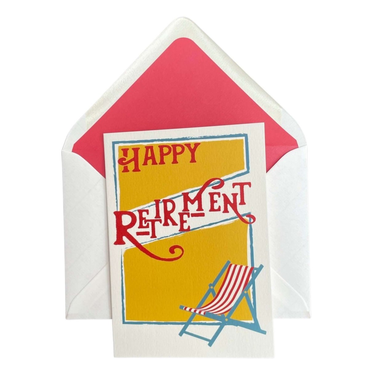 Epoch Happy Retirement Card "The Deck Chair" - Mustard and Gray Ltd