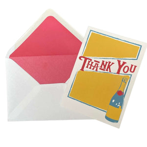 Epoch Thank You Card "Champagne Bottle" - Mustard and Gray Ltd