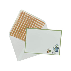 Gardener's Friends Notecard Set with Lined Envelopes - Mustard and Gray Ltd