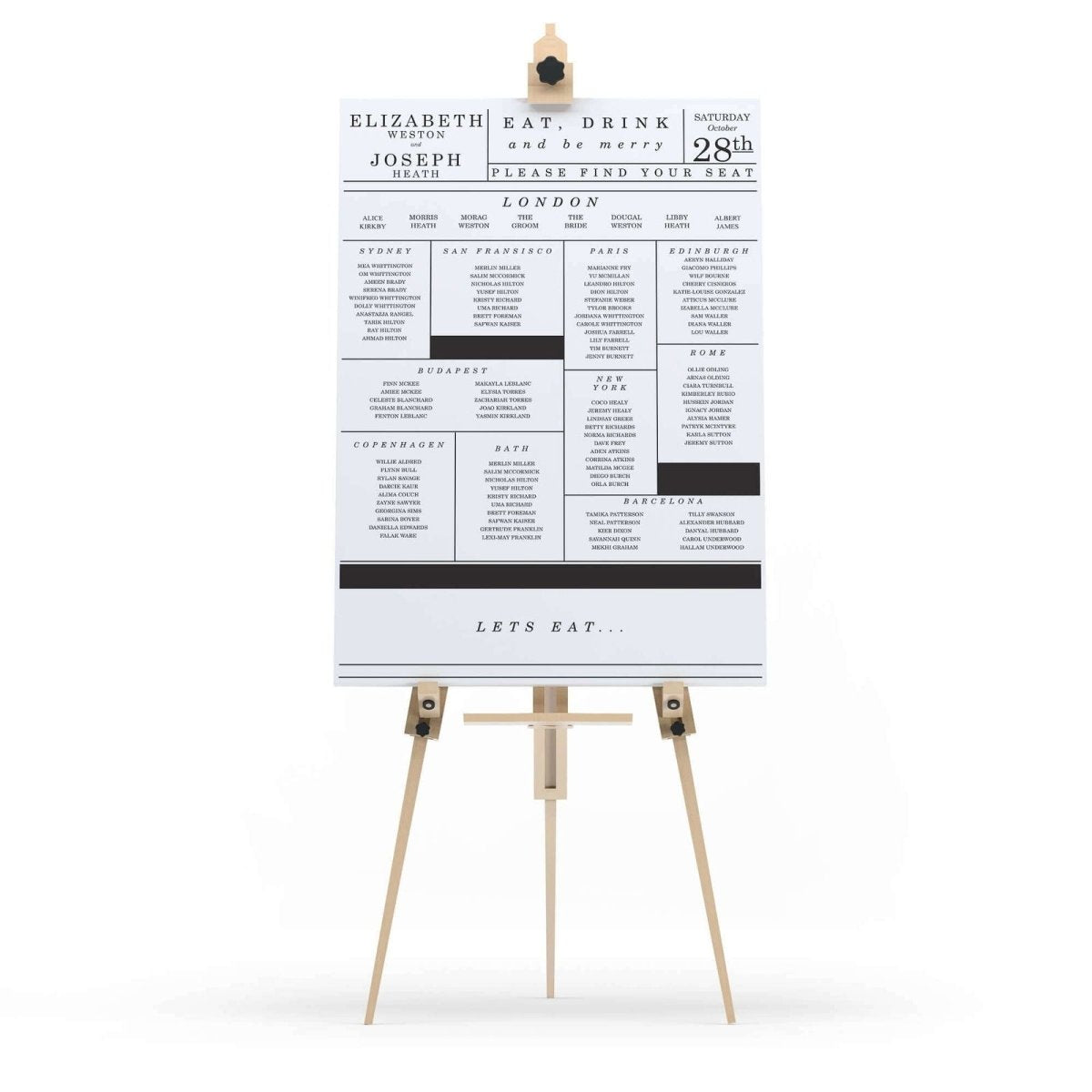 Gatsby Grand Table Plan - Mustard and Gray Ltd