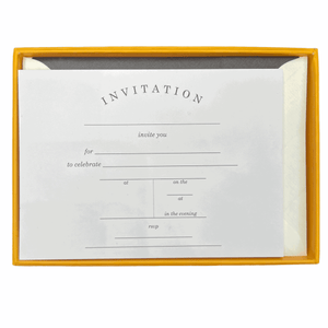 Gatsby Invitation Cards with Lined Envelopes - Mustard and Gray Ltd