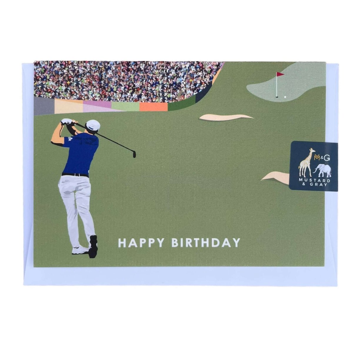 Golf "The Fairway" Birthday Card - Mustard and Gray Ltd