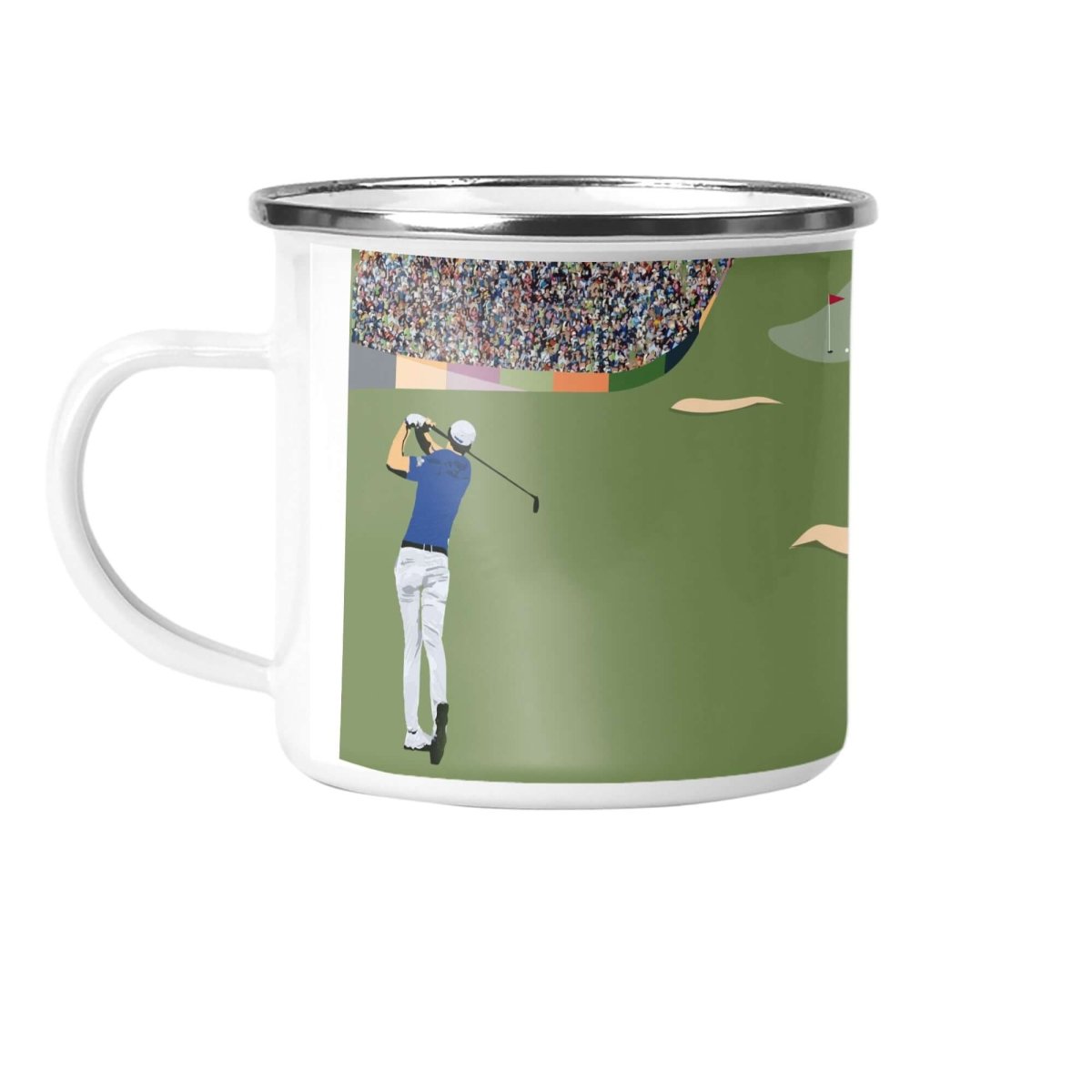 Golf "The Fairway" Enamel Mug - Mustard and Gray Ltd