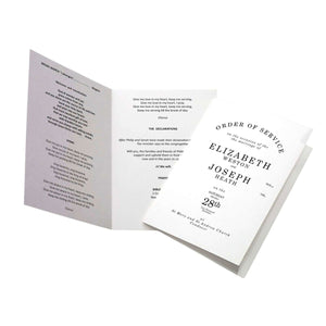 Great Gatsby Order of Service - Mustard and Gray Ltd