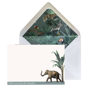 Hasty Elephant Personalised Notecards - Mustard and Gray Ltd