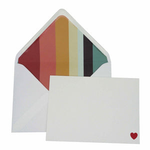 Heart Notecard Set with Lined Envelopes - Mustard and Gray Ltd