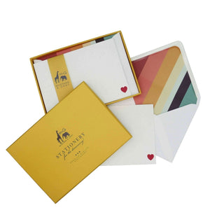 Heart Notecard Set with Lined Envelopes - Mustard and Gray Ltd