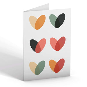 Hearts Greetings Card - Mustard and Gray Ltd