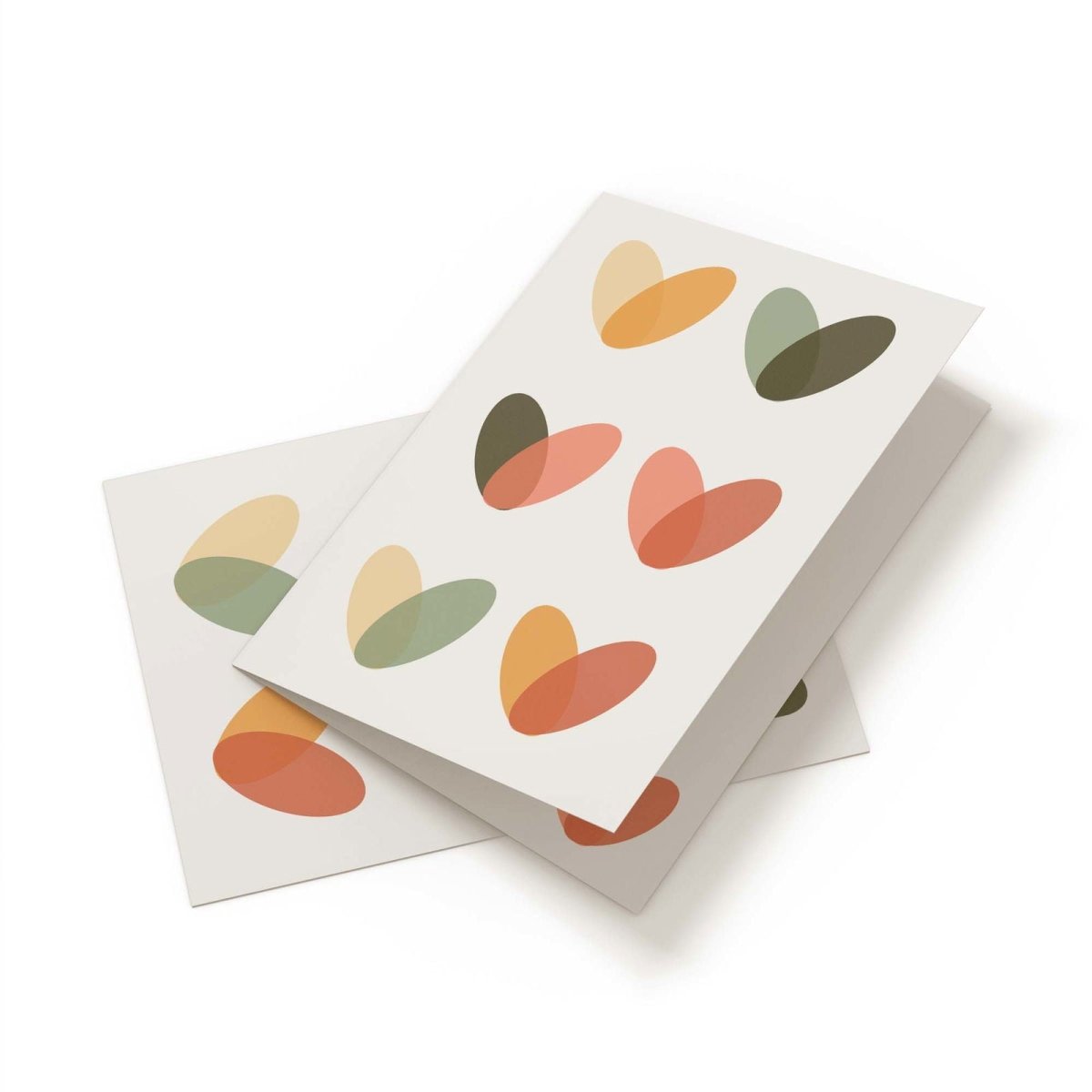 Hearts Greetings Card - Mustard and Gray Ltd