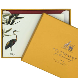 Heron Notecard Set with Lined Envelopes - Mustard and Gray Ltd