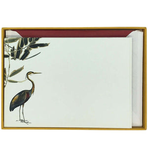 Heron Notecard Set with Lined Envelopes - Mustard and Gray Ltd