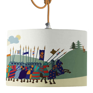 Knights at Dragon Castle Lamp Shade - Mustard and Gray Ltd