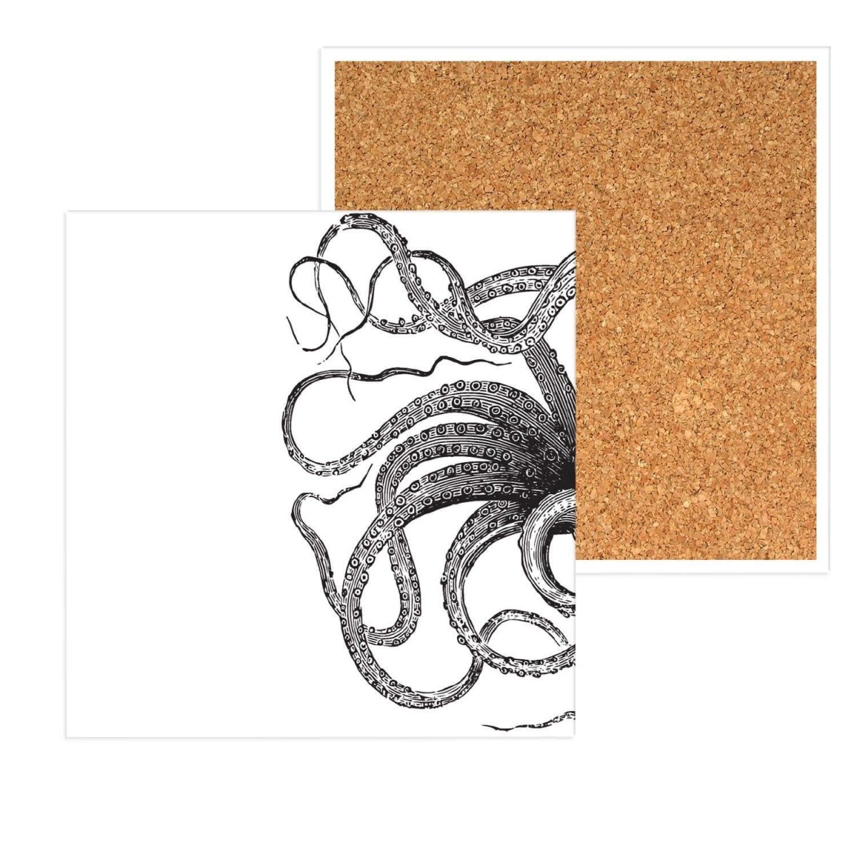 Kraken Can Can Ceramic Coasters - Mustard and Gray Ltd