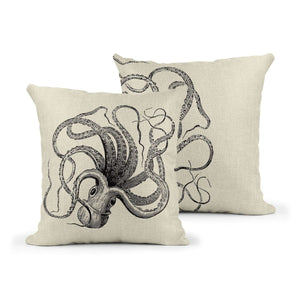 Kraken Can Can Cushion - Mustard and Gray Ltd